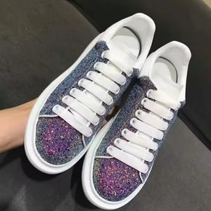 Chaussures de marche respirantes à lacets tendance été Europe États-Unis, mocassins pour hommes et femmes, semelle épaisse, couleur violet flash et blanc - Product Image 4