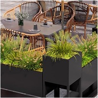 Grands pots à fleurs carrés en acier inoxydable écologiques pour l'extérieur avec trou de drainage pour jardin et usage domestique, jardinières commerciales durables