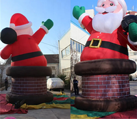 Décorations de Noël gonflables géantes pour l'extérieur : Bonhomme de neige et Père Noël en forme de dessin animé pour la cour et la publicité extérieure