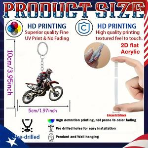 Porte-clés de moto 2D durable et plat - Design minimaliste pour cadeaux d'anniversaire et décoration de garage - Product Image 4