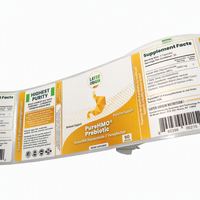 Étiquettes imprimées haute résolution au design esthétique et premium pour compléments alimentaires en rouleau, destinées aux marques internationales de bien-être, pour la distribution mondiale.
