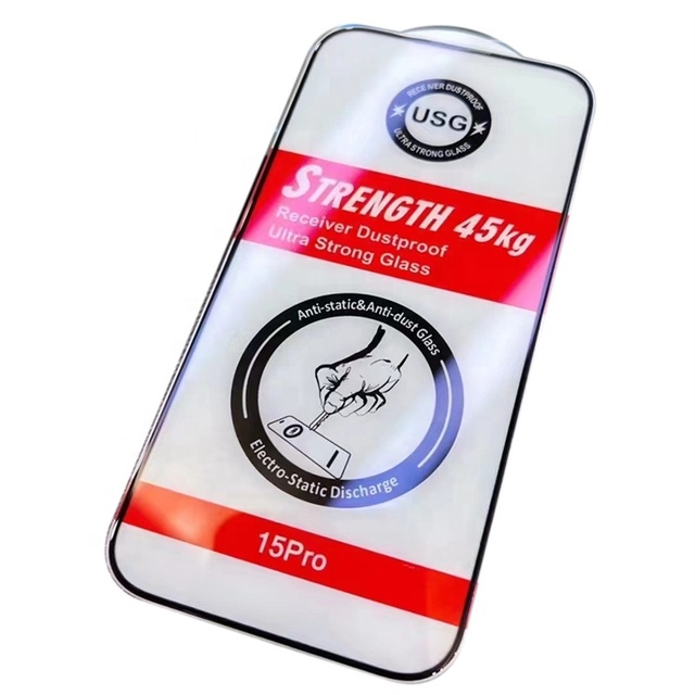 Anti Shock Strength 45KG Ultra Strong ESD Cell Phone Tempered Glass Screen Protector for iPhone Phone Screen Protector Glass