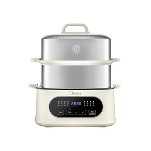 Cuiseur vapeur électrique Midea à 3 niveaux en acier inoxydable, contrôle numérique, minuterie intelligente, multifonction, grande capacité, pour la maison - Product Image 1