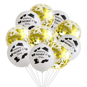 12 "Día del <span class=keywords><strong>Padre</strong></span> Globo de látex 2,8G Negro Oro Blanco Imprimir Padres felices D Ay - Product Image 3