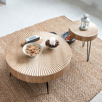 Table basse éthiopienne moderne en bois et fer, style nordique créatif, simple et moderne, pour l'étude et le maquillage, vente en gros