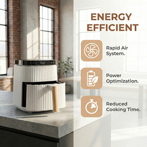 Freidora de Aire Multilingüe con Control Táctil Diseñada para los Mercados de la UE y EE. UU., Pantalla Digital, Circulación Rápida de Aire, Aerogrill Eléctrico - Product Image 6