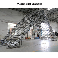 Kit de parcours d'obstacles à structure en aluminium, incluant des filets de grimpée, des rampes et des stations de défi à hauteur réglable