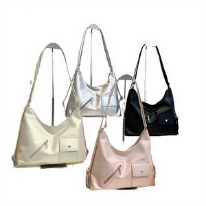 Hot Selling Cross Trend Single <b>Shoulder</b> Crossbody <b>Bag</b> Men Women Pu Leather Nylon Lock Closure Contrasting Color Lady - Product Image 2