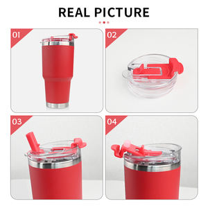 Gobelet réutilisable avec logo personnalisé, 30 oz, en acier inoxydable à double paroi, isolé sous vide, avec couvercle, pour café et voyages - Product Image 2