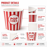 Gobelets en papier pour pop-corn, qualité alimentaire, anti-fuite, biodégradables, vente en gros, pour cinéma, salles de cinéma, KTV, fêtes