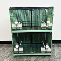 Grande cage à oiseaux pliable et empilable en fil métallique, cage spacieuse pour l'élevage de canaris et de perroquets, cage durable pour animaux de compagnie, adaptée à un plateau en plastique