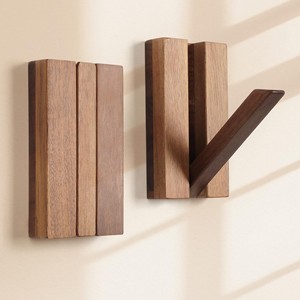 Solid Wood <b>Wall</b> Mounted Coat Rack <b>Hook</b> Storage For Clothing Organizer Eco Friendly Rectangle Shape - Product Image 1