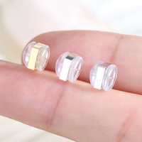 Fermoir d'embrayage en métal en silicone Boucle d'oreille Plaqué or 18 carats Bijoux Boucle d'oreille Dos Transparent Caoutchouc Boucle d'oreille Bouchons d'oreille Serrures