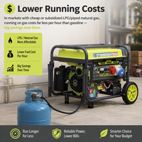 Générateur tri-énergie 10 kW 13 kVA essence, propane, gaz naturel 380 V triphasé, démarrage électrique, portable pour la maison et les situations d'urgence