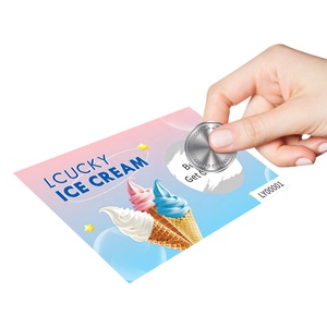 Customized <b>Paper</b> Scratch Card Full Color Printing UV-coating Variable Number Discount Win Prizes Lucky Card - Product Image 4