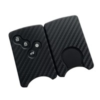 Étui à clés de voiture en fibre de carbone couverture complète pour Renault Koleos Kadjar Megane Talisman Captur Espace Clio 2016-2019 accessoires à 4 boutons