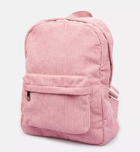 Zaino da <span class=keywords><strong>donna</strong></span> <span class=keywords><strong>rosa</strong></span> in velluto a coste per ragazze adolescenti in materiale personalizzato - Product Image 1
