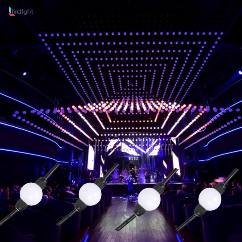 OEM ODM Addressable DC24v 35mm 50mm Waterproof 3D Degree Emitting Light Led Pixel Ball UCS1903 DMX512 String Rgb Led Ball Light