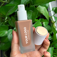 Fond de teint liquide en tube blanc à étiquette privée, 24 couleurs, longue tenue, couvrance totale, hydratant naturel, fini mat, logo personnalisé, cosmétique