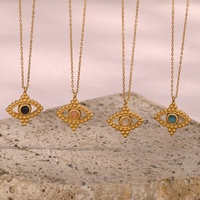 Collier Dreamshow en pierre naturelle vintage, plaqué or 18 carats, acier inoxydable, bijoux anti-ternissement