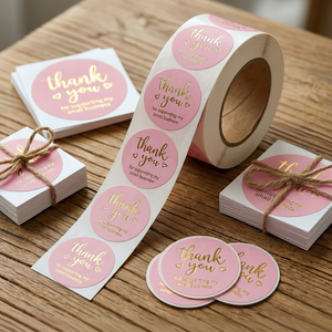 Productos Personalizados Privado Personalizado Redondo Adhesivo de Vinilo de Papel Etiquetas Impermeables Impresión de Logotipo Rollo de Pegatinas - Product Image 1
