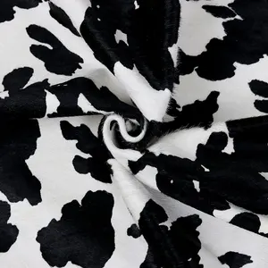 Motif occidental personnalisé véritable peau de vache noir blanc moucheté conception de sublimation impression de vache