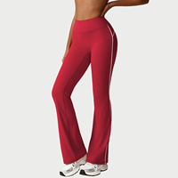 Pantalon de yoga décontracté à ligne contrastée pour femmes course à pied danse entraînement long Fitness pantalon de sport évasé à jambes larges pour femmes