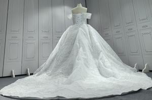 Vente de gros pour mariage Nouvelle robe de mariée à épaulettes grande taille avec perles florales Arabie Saoudite - Product Image 3