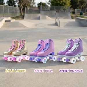 Vente directe d'usine Patins à roulettes Derby à tige haute en PU <span class=keywords><strong>pour</strong></span> adultes, roues lumineuses et étanches, design clignotant - Product Image 6