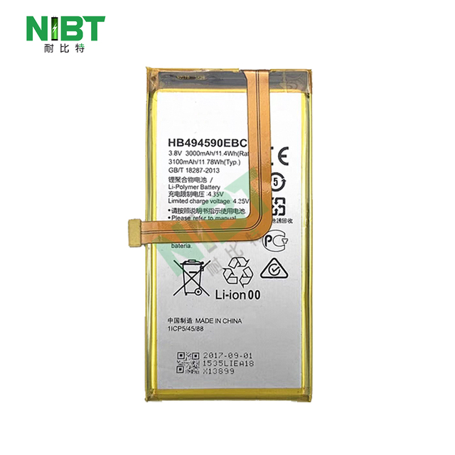 NIBT Wholesale HB494590EBC 4.35V 3100mAh 11.78Wh Lithium Mobile Phone Battery for HUAWEI Honor7/PLK-AL10/TL01H/UL00/CL00/
