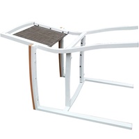 Fauteuil de haute qualité avec structure en aluminium et accoudoirs en teck pour terrasse, restaurant et bistro