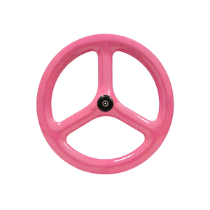 Roue de vélo légère et robuste en fibre de carbone de 20 pouces avec frein à disque avant/arrière à <span class=keywords><strong>trois</strong></span> pales et finition brillante - Product Image 5