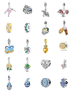 Chaussures de ballet tendance pour enfants, avec pendentif cœur en argent, motif patte mignon, chaîne de perles en zircon, breloque plaquée or – Meilleures ventes - Product Image 2