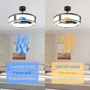 Black Frame <b>Ceiling</b> <b>Fan</b> with Light Dimmable LED 6 wind speeds <b>Fan</b> with 6 Speeds <b>Remote</b> App <b>Control</b> for Bedroom - Product Image 4