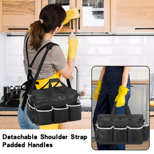 Multi Compartment <b>Tool</b> Duffle <b>Bag</b> With Removable Strap Water Resistant Universal Storage For Cleaning Supplies And <b>Tools</b> - Product Image 3