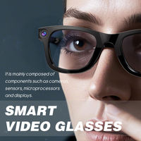Lunettes intelligentes IA avec caméra 4K, prise de photos, vidéo, appels téléphoniques ChatGPT, musique, fonction IA, réveil vocal et enregistrement