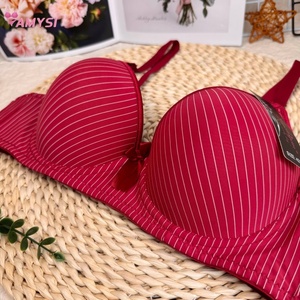 2811 # 38-44C señoras de gran tamaño Sexy ajustado soporte de pecho reúne sujetador fino suave raya moda Joker ropa interior-venta al por mayor - Product Image 3