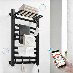 Sèche-serviettes électrique moderne en aluminium à température réglable pour salle de bain et toilettes, avec fonction chauffante - Product Image 1