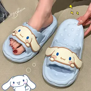 Summer Kawaii Sanrioed Indoor Slippers Female Cute Thick Bottom Slippers Non-slip Cute Cartoon Ladies Slippers