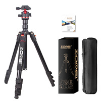 Trípode Profesional de Aluminio ZOMEI para Fotografía, Retráctil, Multifuncional, Impermeable, con Anillo de Luz, Caja de Luz para Fotos, Micro