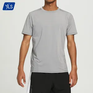 YLS Nylon Elastane Stretch Fitness Tshirt Wholesale Fitness Apparel Manufacturers Running Tshirt For Men