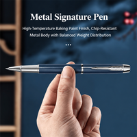 Ensemble cadeau de papeterie personnalisé de style chinois en 4 pièces, carnet, stylo, marque-page en acier inoxydable, badge Ruyi, boîte cadeau bleu gris