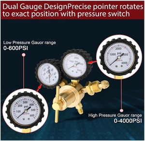 Uweld Vente à chaud Débitmètre Régulateur de <span class=keywords><strong>gaz</strong></span> d'azote CGA580 Raccord d'entrée et cylindre de raccord évasé mâle 1/4" - Product Image 5