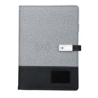 Coffret Cadeau Créatif Multifonctionnel A5 : Power Bank PU Imprimée, Clé USB et Chargeur Sans Fil pour Ordinateur Portable