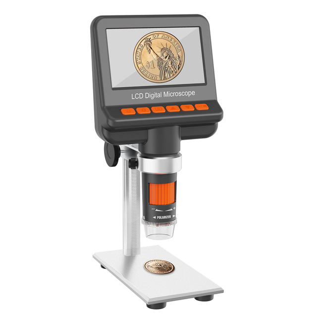 DM042 Polarizer HD Output 12MP 1200x Magnification LCD Microscope
