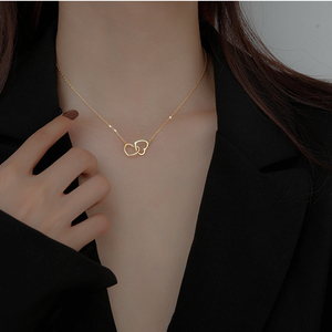 Collar con colgante de corazón de mejores amigos chapado en oro, cadena de acero inoxidable de doble bucle, nuevo diseño, <span class=keywords><strong>2022</strong></span> - Product Image 5