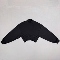 Felpa in Spugna Francese di Alta Qualità in Cotone, Lunghezza Corta, Oversize, Personalizzabile