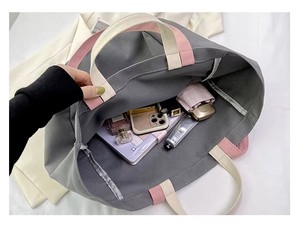Bolso de mano de algodón de gran capacidad para mujer, bolso de mano de alta gama, nuevo estilo coreano a juego con contraste de colores, asa suave, diseño abierto - Product Image 4