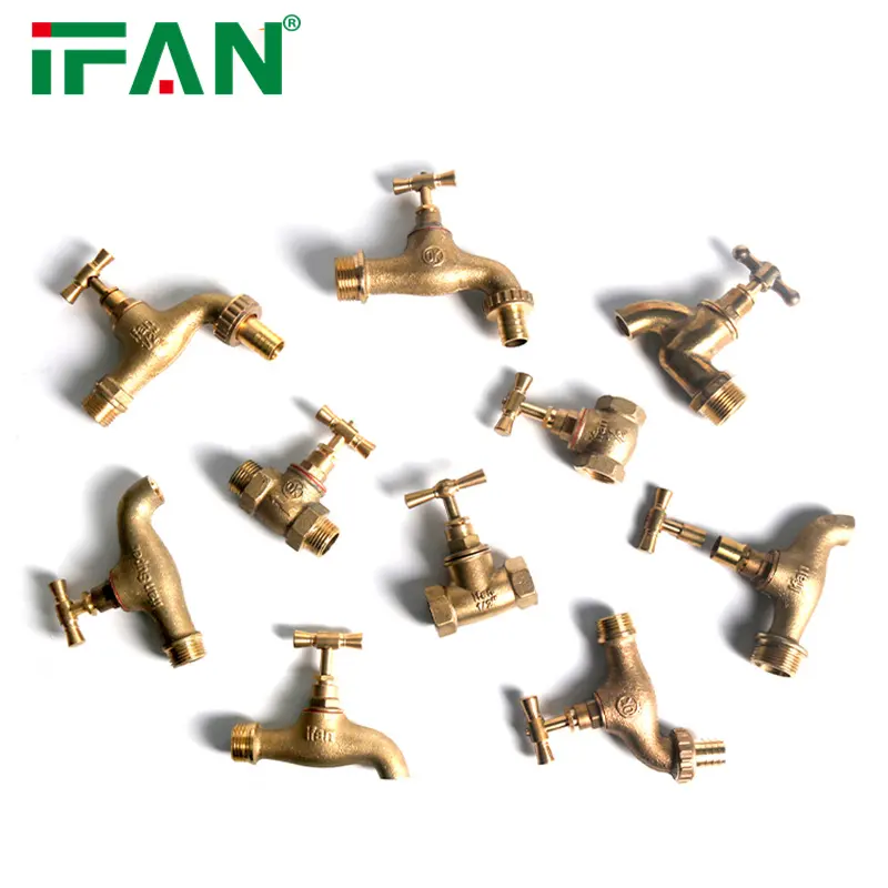 Ifan phụ kiện công nghiệp chất lượng hàng đầu kích thước đầy đủ 1/2 "Brass vòi nước vàng vườn nước TAP