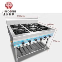 Kompor Gas pembakar 4 tungku, peralatan berat dapur komersial, pembakar meja besar